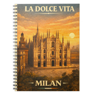 Cuaderno La Dolce Vita - Milan Vintage Travel Poster