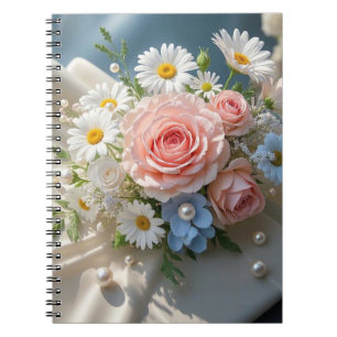 Cuaderno La elegancia floral eterna se encuentra con el rom