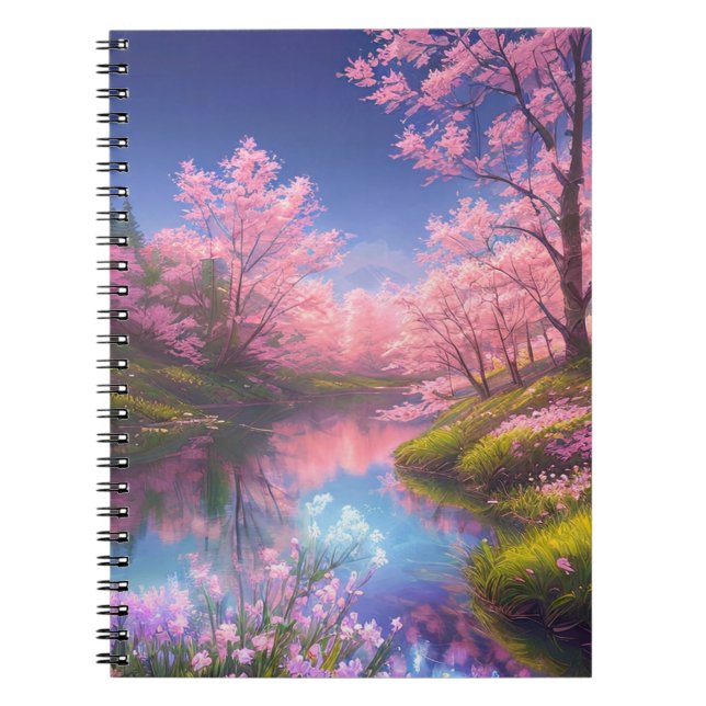 Cuaderno La elegante presencia de los árboles de Sakura (Frente)