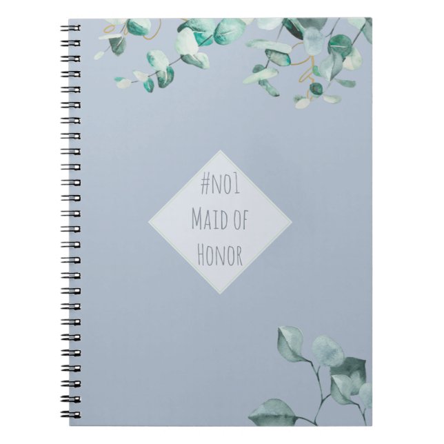 Cuaderno La empleada de honor Dusty Blue Eucalyptus Persona (Frente)