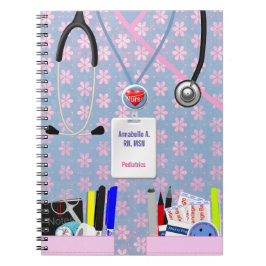 Cuaderno La enfermera personalizada embolsa rosa y la