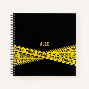 Cuaderno La escena del crimen amarillo de línea policial no