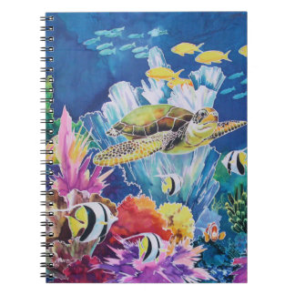 Cuaderno La escena oceánica de la tortuga marina verde