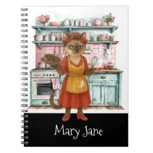 Cuaderno La esposa de Cat House está cocinando en la cocina