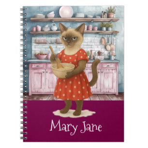 Cuaderno La esposa de Cat House está cocinando en la cocina
