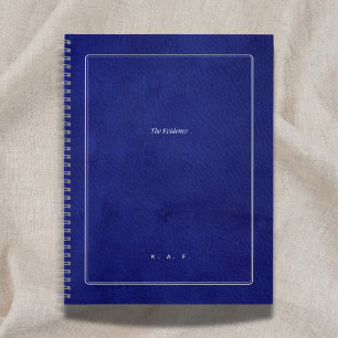 Cuaderno La Evidencia   Erudito de Cuero Índigo y Plata
