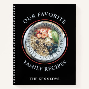 Cuaderno La familia moderna recetas favoritas Cookbook Blac