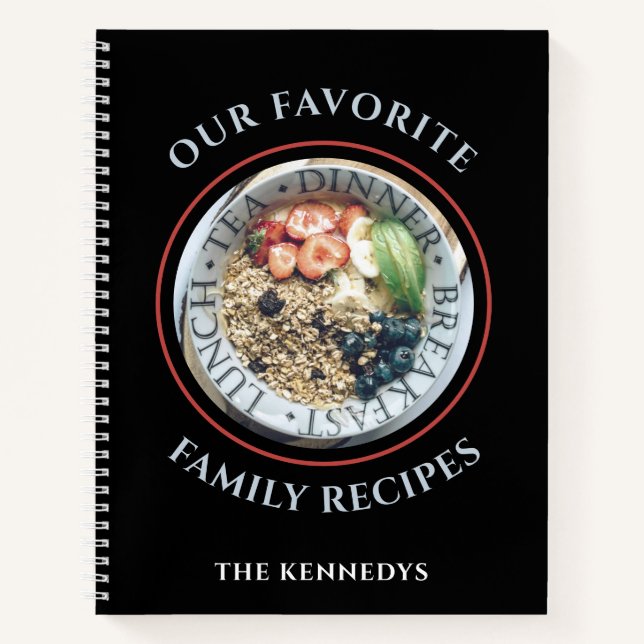 Cuaderno La familia moderna recetas favoritas Cookbook Blac (Anverso)