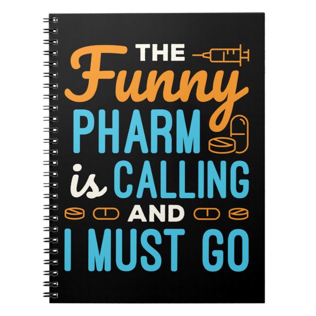 Cuaderno La farmacia de la farmacia Tech Funny Pharm llama (Frente)