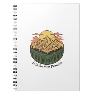 Cuaderno La Fe Puede Mover Montañas Camiseta Vintage de Mon