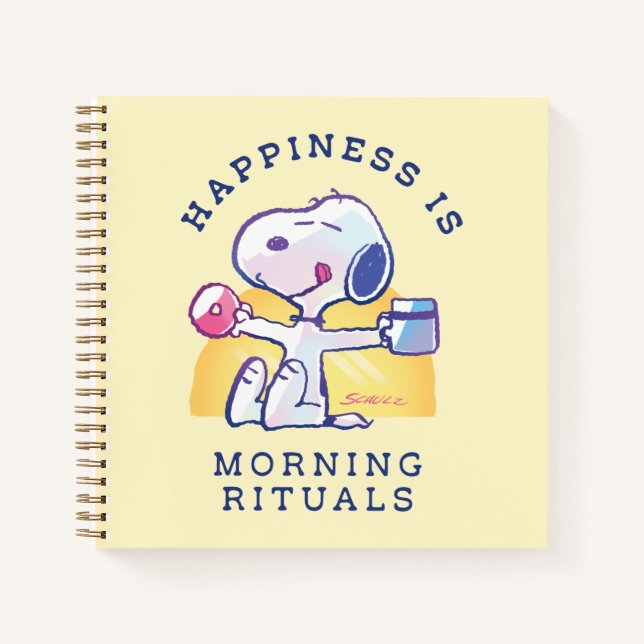 Cuaderno La felicidad es rituales matutinos (Anverso)