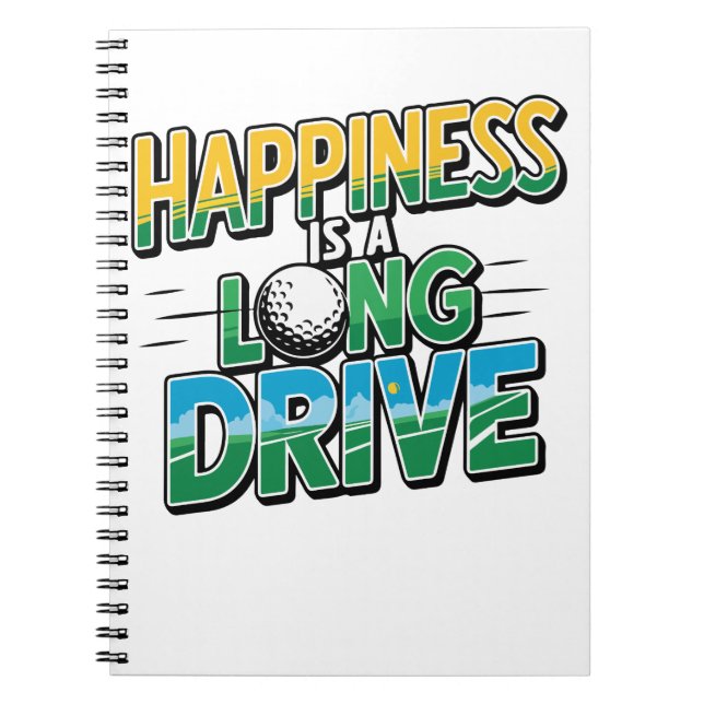 Cuaderno La felicidad es un largo camino, golf (Frente)