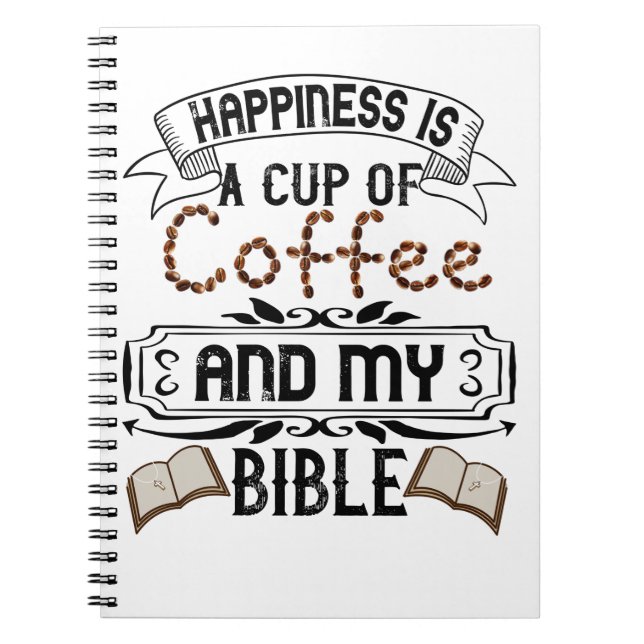 Cuaderno La Felicidad Es Una Copa De Café Y Mi Biblia (Frente)