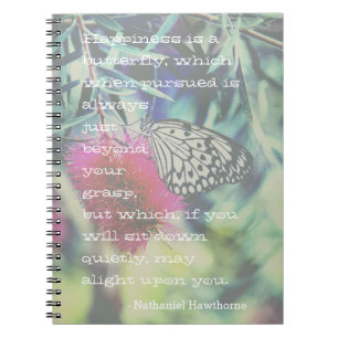 Cuaderno La felicidad es una Mariposa - Cita Inspiradora