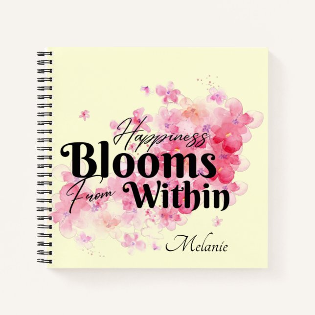 Cuaderno La felicidad florece desde adentro (Anverso)