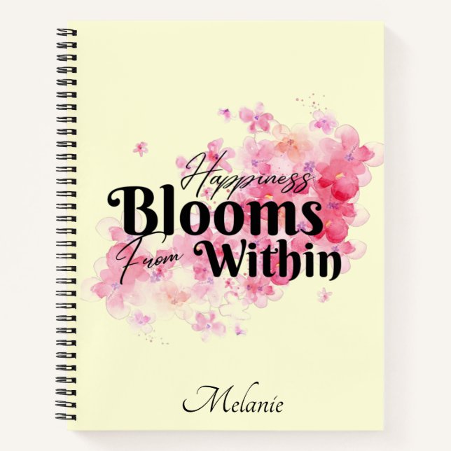 Cuaderno La felicidad florece desde adentro (Anverso)