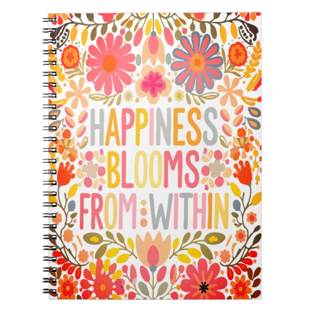 Cuaderno La felicidad florece desde dentro (Frente)