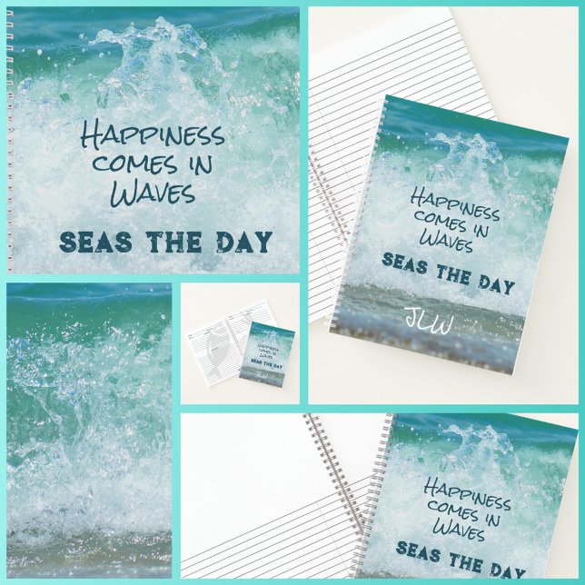 Cuaderno La felicidad llega en las olas SEAS el día costero (Subido por el creador)
