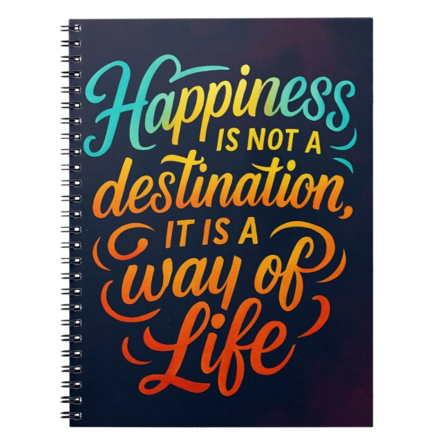 Cuaderno La felicidad no es un destino: un punto motivacion (Frente)