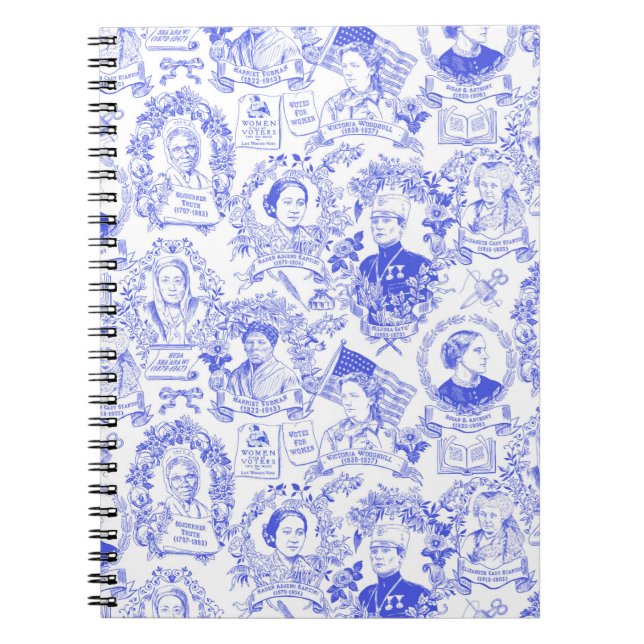 Cuaderno La feminista histórica promueve Toile azul (Frente)