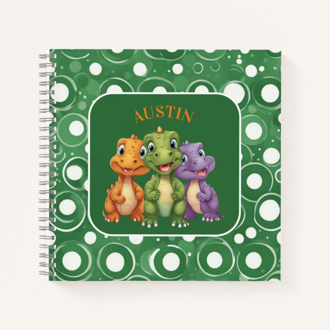 Cuaderno La fiesta del adorable bebé dinosaurio (Anverso)