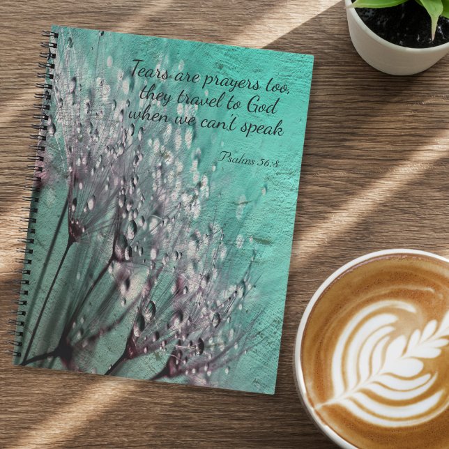 Cuaderno La flor de Wispy verde azulada "Las lágrimas tambi (Subido por el creador)