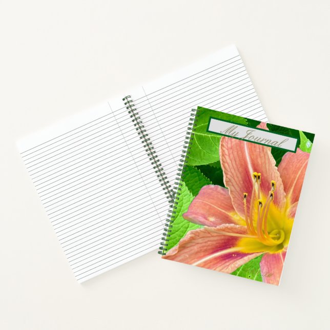 Cuaderno La flor inspirada con hojas cuaderno/ diario. (Interior)