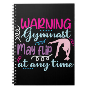 Cuaderno La gimnasta de advertencia puede girar en cualquie