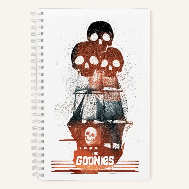 Cuaderno La gráfica de silueta del barco pirata Goonies (Anverso)