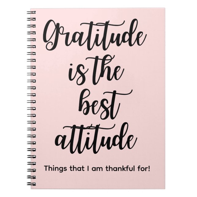 Cuaderno La gratitud es la mejor Actitud Libro Diario Rosa (Frente)