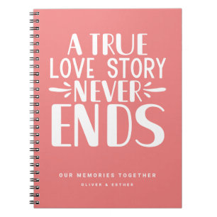 Cuaderno La historia de amor rosada de coral nunca termina