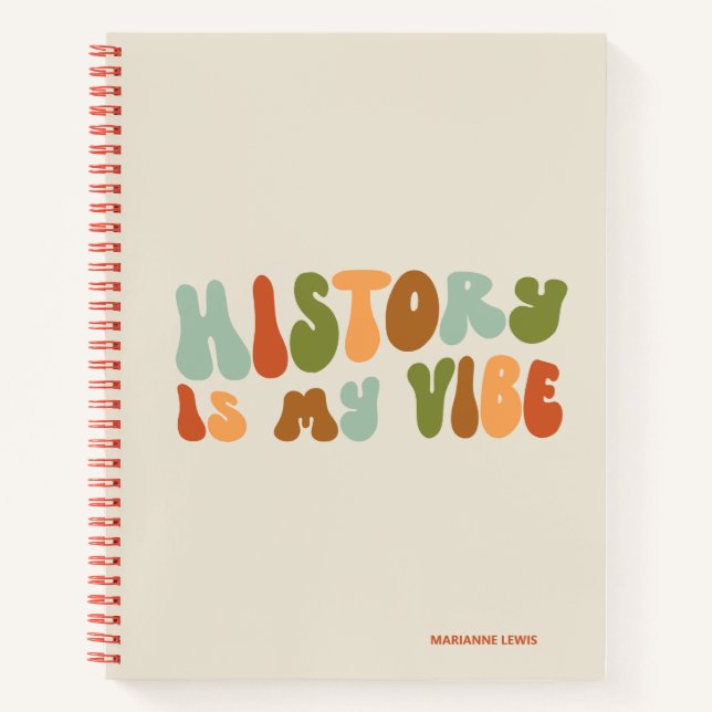 Cuaderno La Historia Groovy Retro Es Mi Vistazo, Historiado (Anverso)