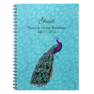 Cuaderno La huésped colorida de la boda del pavo real firma