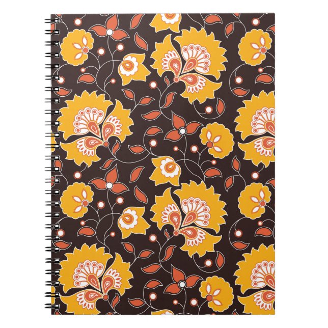 Cuaderno La inmaculada cosecha india de color floral (Frente)