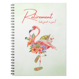 Cuaderno ¡La jubilación te queda bien! Flamingo tropical