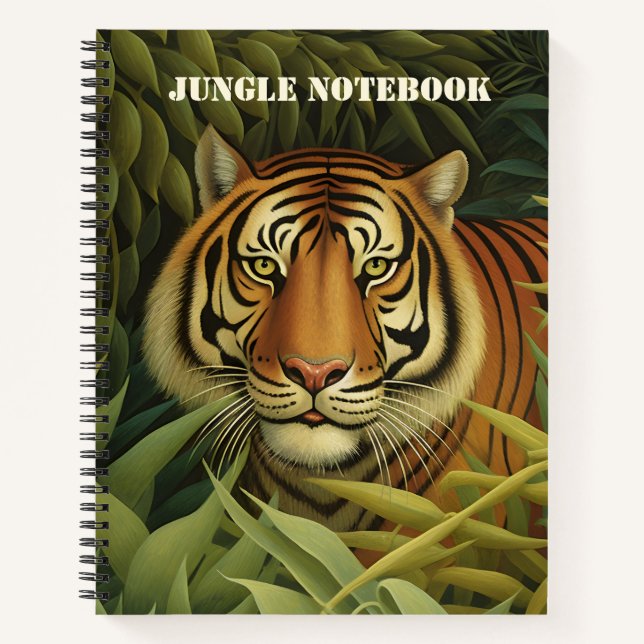 Cuaderno La jungla de arte digital del tigre de Bengala (Anverso)