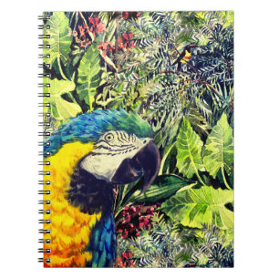 Cuaderno La jungla y el macao amarillo azul