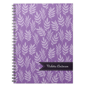 Cuaderno La lavanda deja el modelo púrpura elegante con