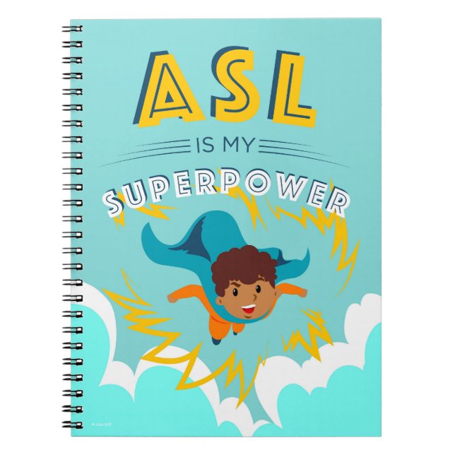 Cuaderno La lengua de señas americana es mi súper poder (Frente)