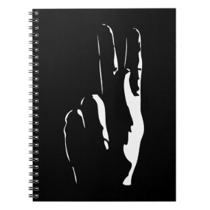 Cuaderno la letra K en lenguaje de signos