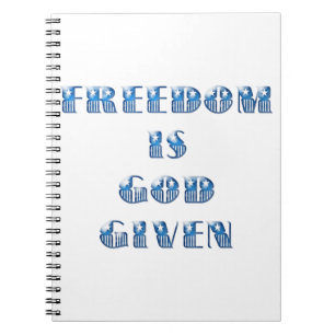 Cuaderno La libertad es dada por Dios, azul
