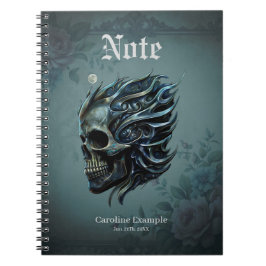 Cuaderno La llama de la vida: un diseño de cráneo.