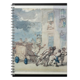 Cuaderno La llegada del coche de bomberos (w/c, pluma y