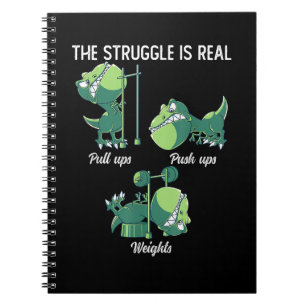 Cuaderno La Lucha es Divertida Gimnasio de Dinosaurio T-Rex