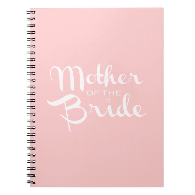 Cuaderno La madre de la novia retro guiño blanco sobre rosa (Frente)