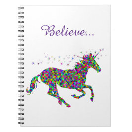 Cuaderno La magia del unicornio cree el diario colorido