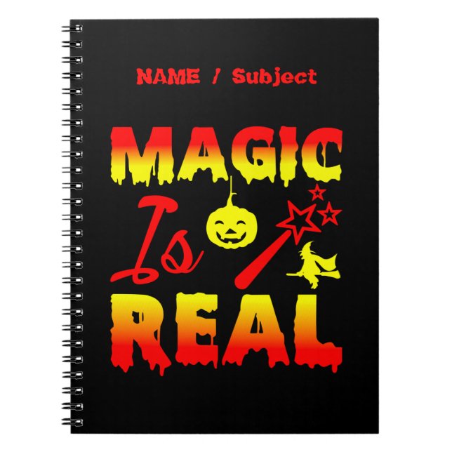 Cuaderno La magia es la verdadera varita de halloween (Frente)