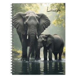 Cuaderno La mamá y el bebé elefante personalizados