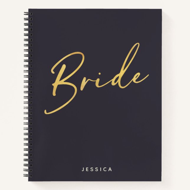 Cuaderno La marina Minimalista de orujo de novias personali (Anverso)