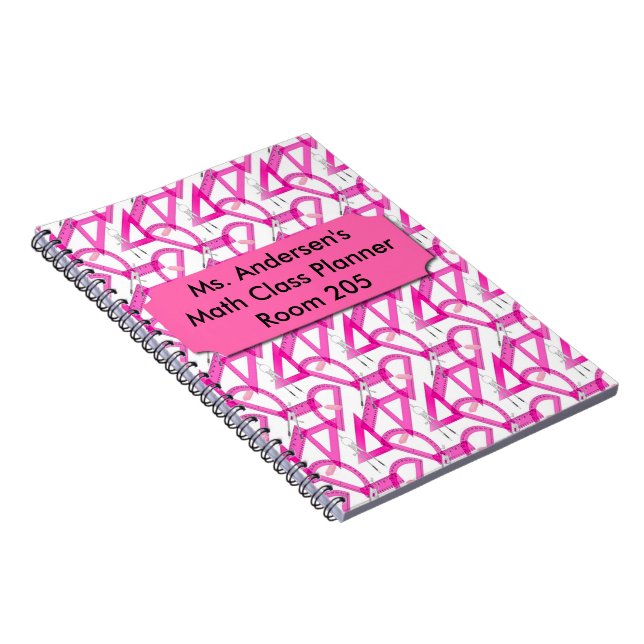 Cuaderno La matemáticas rosada personalizada de los (Lado Derecho)